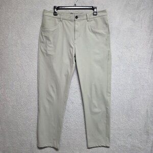 Vuori Meta Pants Mens 33x28 Gray Performance Golf Zip Pocket Stretch Slim Casual